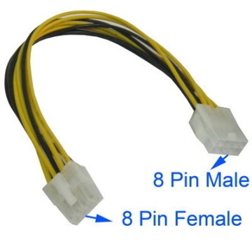 8 pin Male to 8 pin Female (EPS12V) Power Extension Cable (30cm)