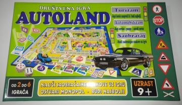 MONOPOL AUTOLAND - Nauči Saobraćajne Znakove Uz Igru (Društvena Igra)