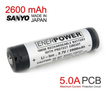 Enerpower 2600mAh 18650 Li-Ion PCB Protected