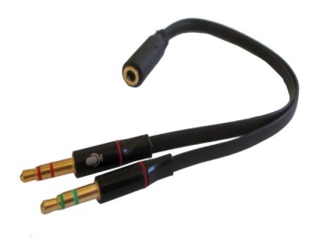 Premium 3.5mm Headphone MIC Audio Y Splitter Cable Female to 2 x 3.5mm Male Converter (Gold Plated Connectors)