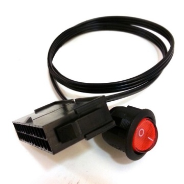 Jump Start EPS/ATX 24 Pin Power Supply Jumper On/Off Switch (Red Light, 50cm)