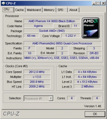 AMD Phenom X4 9950 BE 2.6GHz 2MB L3 AM2+ BOX