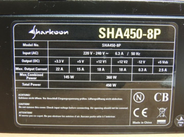Sharkoon ATX Laboratorijsko Napajanje 450W (ATX bench lab external power supply)