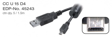 Vivanco High-Grade USB 2.0 to USB Mini B 8-pin Connection Cable for Digital Cameras 1.5m