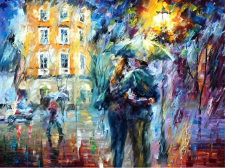 City rain, uramljena slika 30x40cm , 40x50cm i 50x70cm