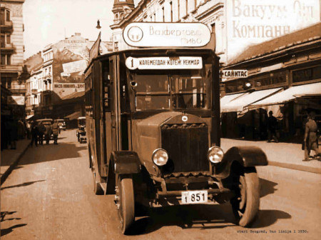 Stari Beograd Bus linija 1 1930., uramljena slika 30x40cm i 40x50cm