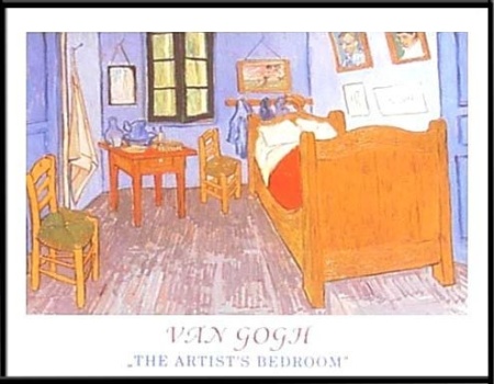 Van Gogh, The artists bedroom, uramljena slika 40x50cm