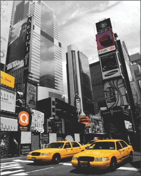 Yellow cab NY, uramljena slika 40x50cm