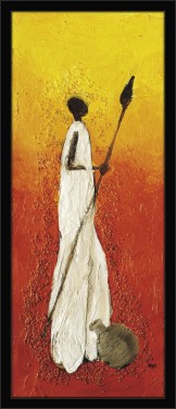 Africki ratnik, uramljena slika 30 x 70 cm