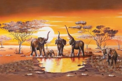 Elephants, uramljena slika 50x70cm i 70x100cm
