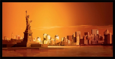 New York City, Liberty, uramljena slika 50 x 100 cm