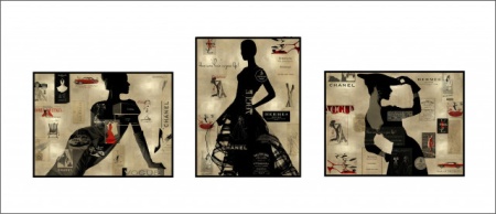 Vogue girls, tri uramljene slike 30x40cm svaka