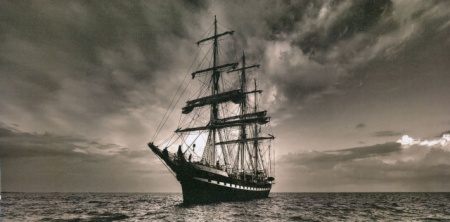 Old ship, uramljena slika 50 x 100 cm