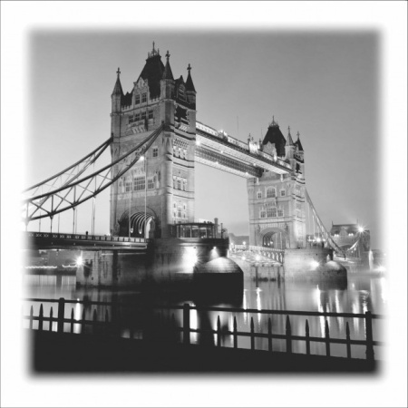 London b/w, uramljena slika 60x60cm