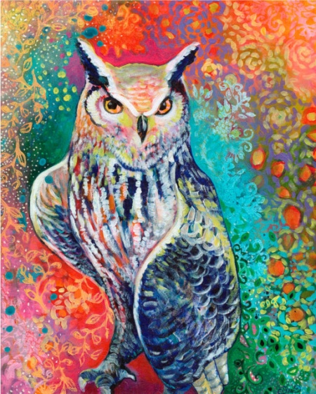 Sova, uramljena slika 30x40cm i 40x50cm
