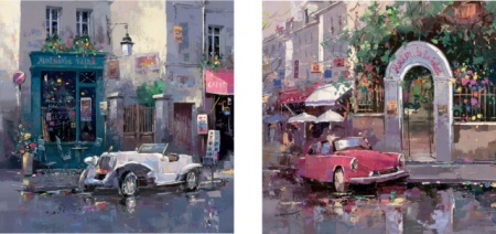Old cars, dve uramljene slike 50x50cm svaka