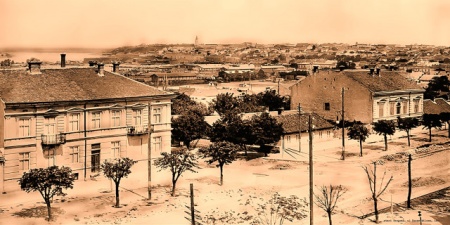 Stari Beograd, Kneza Milosa ul. 1890., uramljena slika 50x100cm