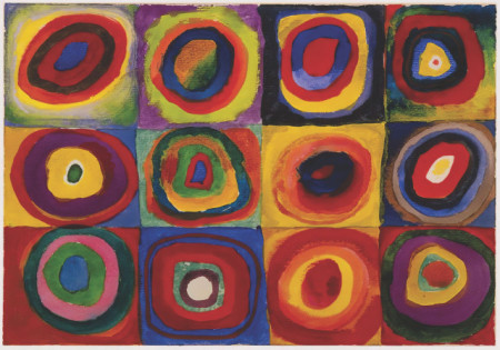 V. Kandinsky , farbtude kvadrates, uramljena slika 70x100cm