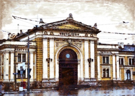 Zeleznicka stanica Beograd, uramljena slika 50x70cm