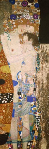 Gustav Klimt - Mother and Child , uramljena slika 35x100cm