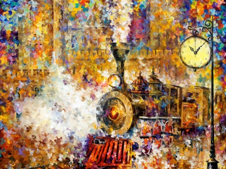 Stara lokomotiva, uramljena slika 30x40cm i 40x50cm