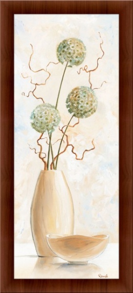 Nezni beli cvetovi, uramljena slika 20x50cm i 30x70cm