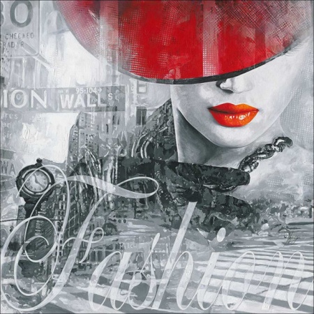 Red lady fashion, uramljena slika 70x70cm
