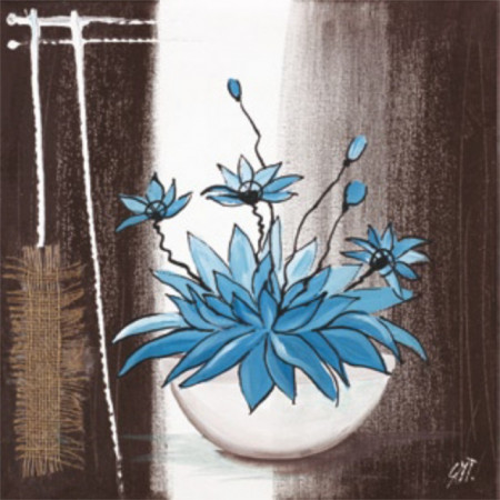 Blue flower, uramljena slika 50x50cm