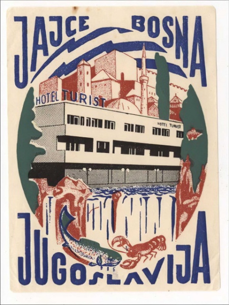 Hotel Turist, Jajce Bosna, stari poster, dimenzije 30x40cm i 40x50cm