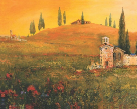 Toskana, uramljena slika 60x90cm