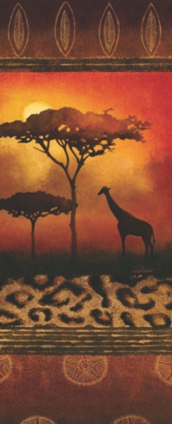 Gieaffe at sunset, uramljena slika 40x90cm