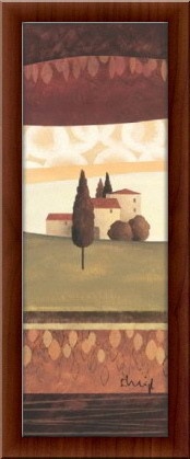 Kuća na selu, uramljena slika 30 x 70 cm