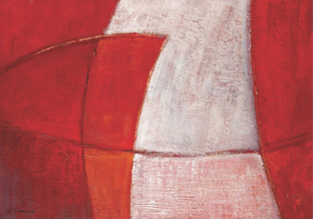 Red Apstraction, uramljena slika 70x100 cm