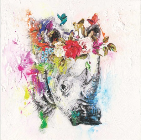Rhino, uramljena slika 30x30cm i 50x50cm