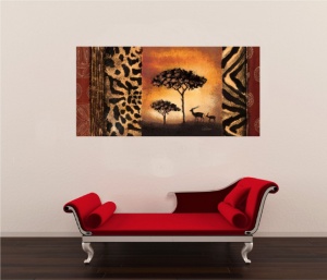 Antilope kolaž, uramljena slika 50 x 100 cm