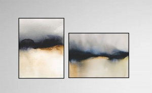 Dogux apstrakcija, dve uramljene slike dimenzije 30x40cm, 40x50cm i 50x70cm