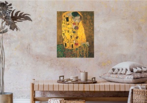 Poljubac, Gustav Klimt, uramljena slika 50 x 70 cm