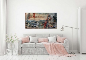 San Francisco, uramljena slika 30x70cm i 50x100cm