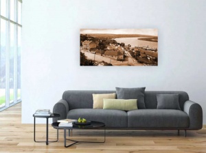 Stari Beograd, Pristaniste 1906., uramljena slika 50x100cm