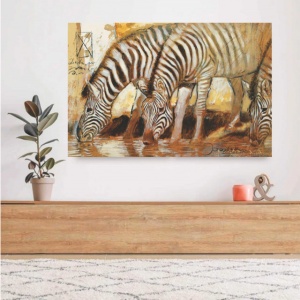 Zebre , uramljkena slika 70x100cm