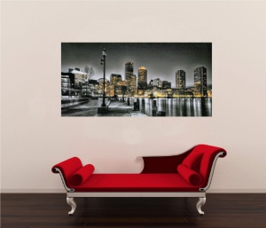 City scape, uramljena slika 50 x 100 cm