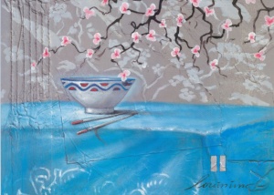 Cvet trešnje, uramljena slika 60x80cm