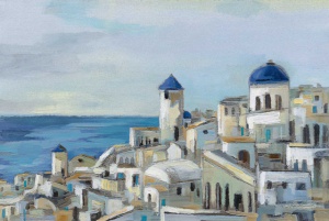 Grcka Santorini, uramljena slika 40x50cm