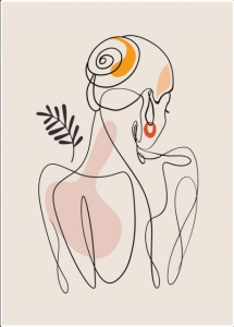 Line girl, uramljena slika 40x50cm