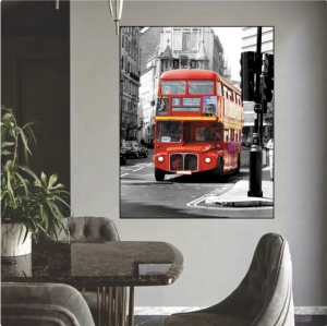 London bus line 161, uramljena slika 40x50cm