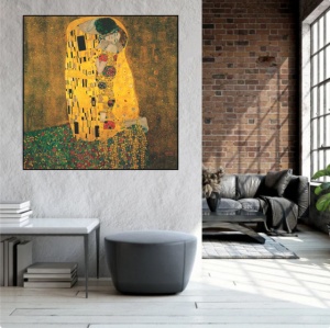 Poljubac, Gustav Klimt, uramljena slika 70x70cm