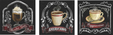 Slika Americano caffe, uramljena slika 3 koama 30x30cm svaka