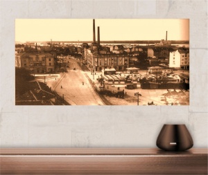 Stari Beograd - pivara bajloni 1903., uramljena slika 50x100cm