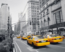Yellow taxi Manhattan, uramljena slika 50x60cm
