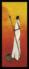 Africki ratnik 2, uramljena slika 30 x 70 cm